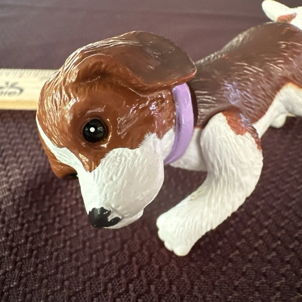 Mattel Barbie Dollhouse Pet Brown & White Posh Pets Puppy Dog Vet Playset Moves